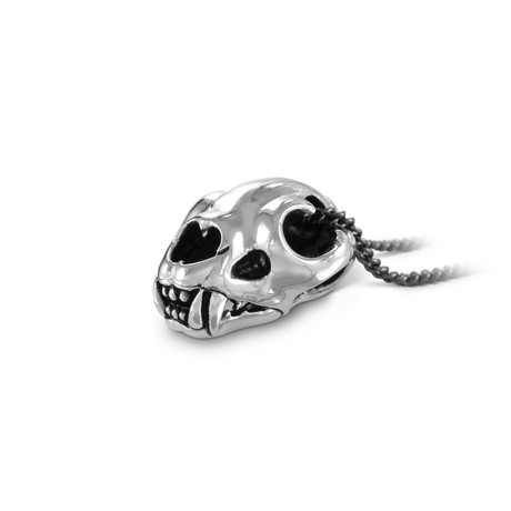 Cougar Skull Necklace (Bronze // 20" Gunmetal Chain)