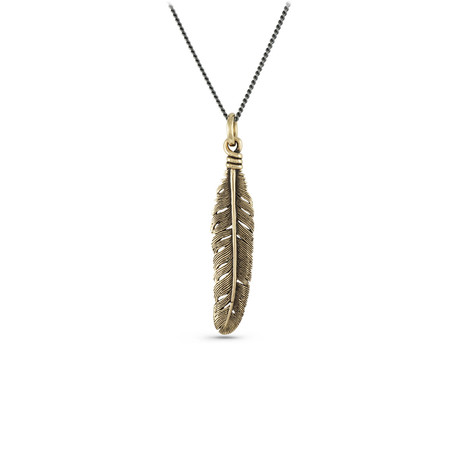 Feather Necklace // Bronze (24")