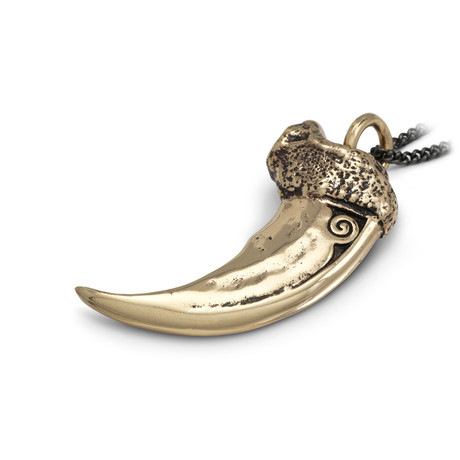 Bear Claw Necklace (Bronze // 24" Gunmetal Chain)