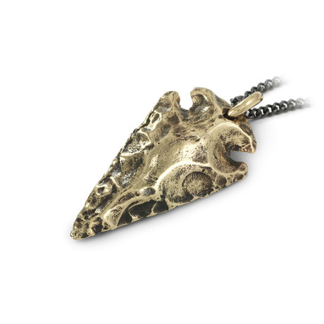 Arrowhead Necklace (Bronze // 20" Gunmetal Chain)