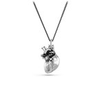 Anatomical Heart Necklace // White Bronze (20")