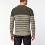 Marl Crew Neck Sweater // Multi Grey Stripe (XL)