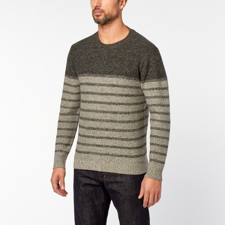Marl Crew Neck Sweater // Multi Grey Stripe (XS)
