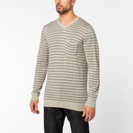 Merino Wool Sweater // Multi Grey Stripe (XL)