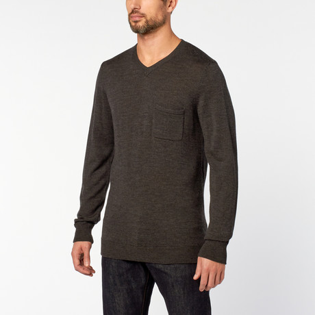 Merino Wool Sweater // Charcoal (XS)