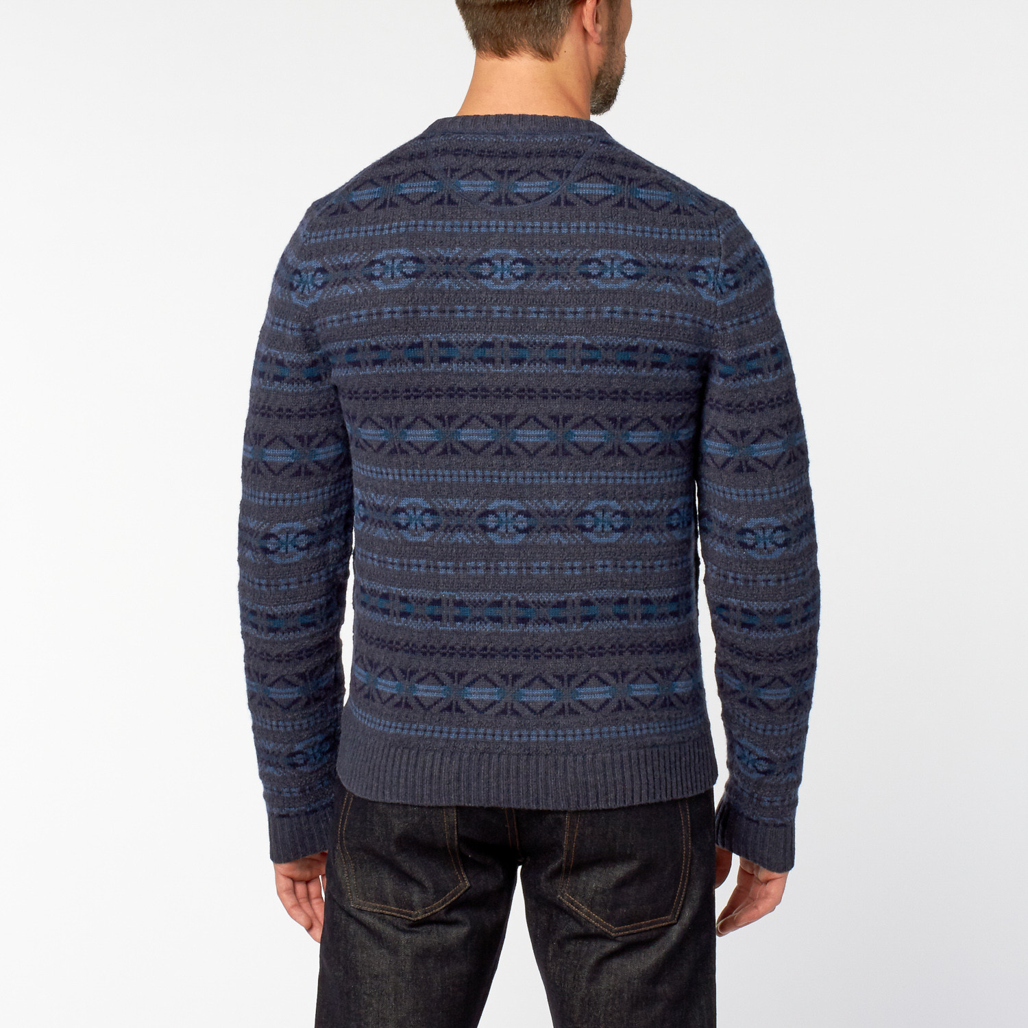 Blue Fairisle Sweater // Navy Blue (XL) - Grayers Apparel - Touch of Modern