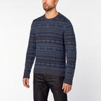 Blue Fairisle Sweater // Navy Blue (L)