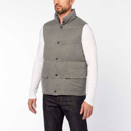 Campbell Down Reversible Vest // Blue + Grey (XS)