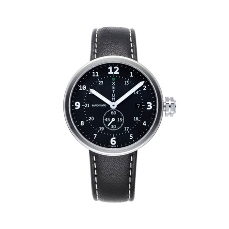 Tyndall Automatic // Stainless Steel + Black // Black Strap