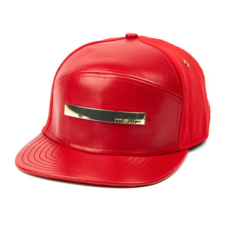 The Bar 6-Panel Hat // Red + Gold