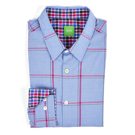 Hugo Boss // Plaid Button Up Shirt // Purple (S)