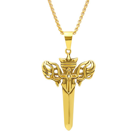 18k Gold Plated Sword Pendant