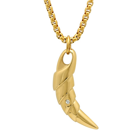 18k Gold Plated Horn Pendant