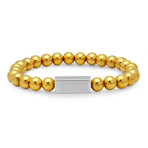 18k Gold Plated Beaded Bracelet + Silver Accent