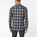 Hi-Five Plaid Button Up // Grey + Blue (2XL)