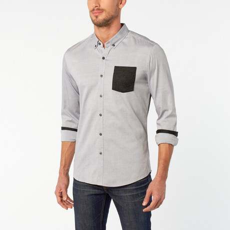 Behind the Sun Button Up // Grey + Black (S)