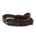 Herringbone Webbing + Leather Belt // Java (S (32"))