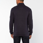 Flat Back Full Zip Sweater // Staples Navy (S)