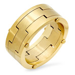 18k Gold Plated Gear Ring (Size 9)
