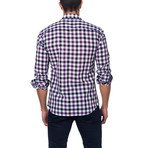 Jared Lang // TOM Button-Up // Purple + Black + White (2XL)