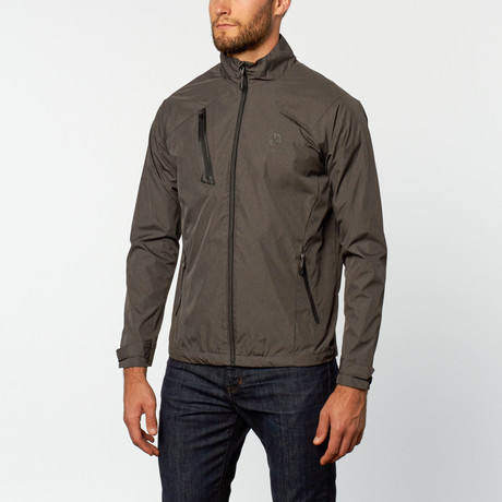 Angled Zip Lightweight Jacket // Grey (S)