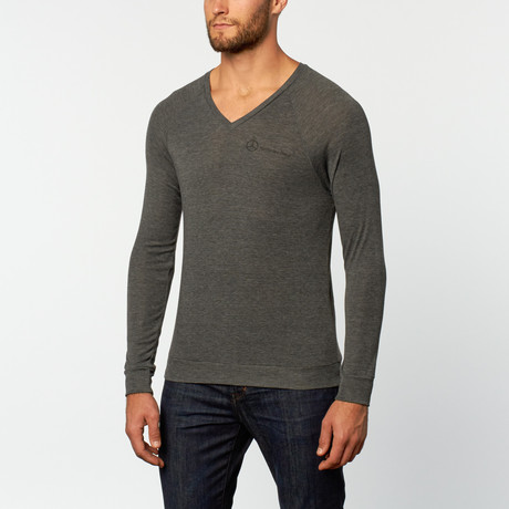 V-Neck Lightweight Sweater // Grey (S)