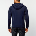 Full-Zip Fleece Hoodie // Navy (XL)