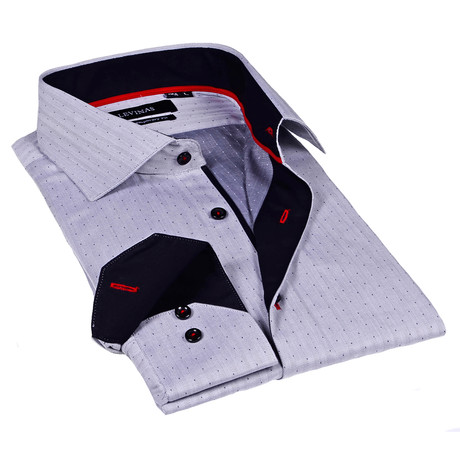 Classic Button-Up Shirt // Grey Herringbone (S)