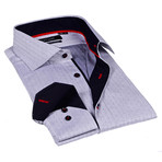 Classic Button-Up Shirt // Grey Herringbone (L)