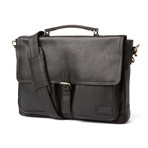 Holkham Milled Satchel // Black