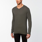 Long-Sleeve Snap Henley // Grey (S)