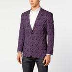 Notch Lapel Jacket // Purple Jacquard (US: 40R)