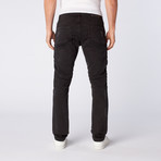 Quilted Skinny Washed Moto Jeans // Black (33WX34L)