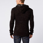 Knit Hooded Sweater // Black (2XL)