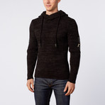 Quilted Patch Sleeve Sweater // Black (3XL)