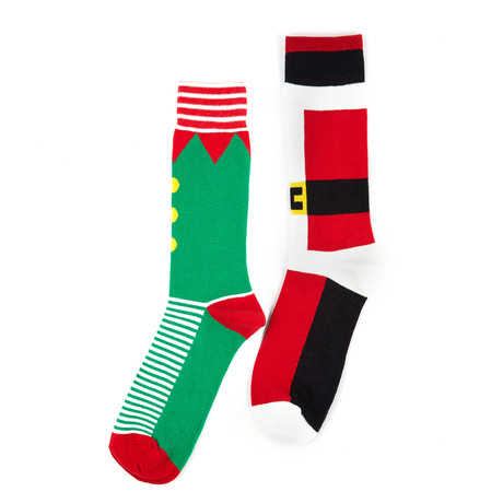 Crew Holiday Socks // Elf + Santa Belt // Pack of 2