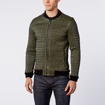 Coated Quilted Sports Jacket // Green (M)