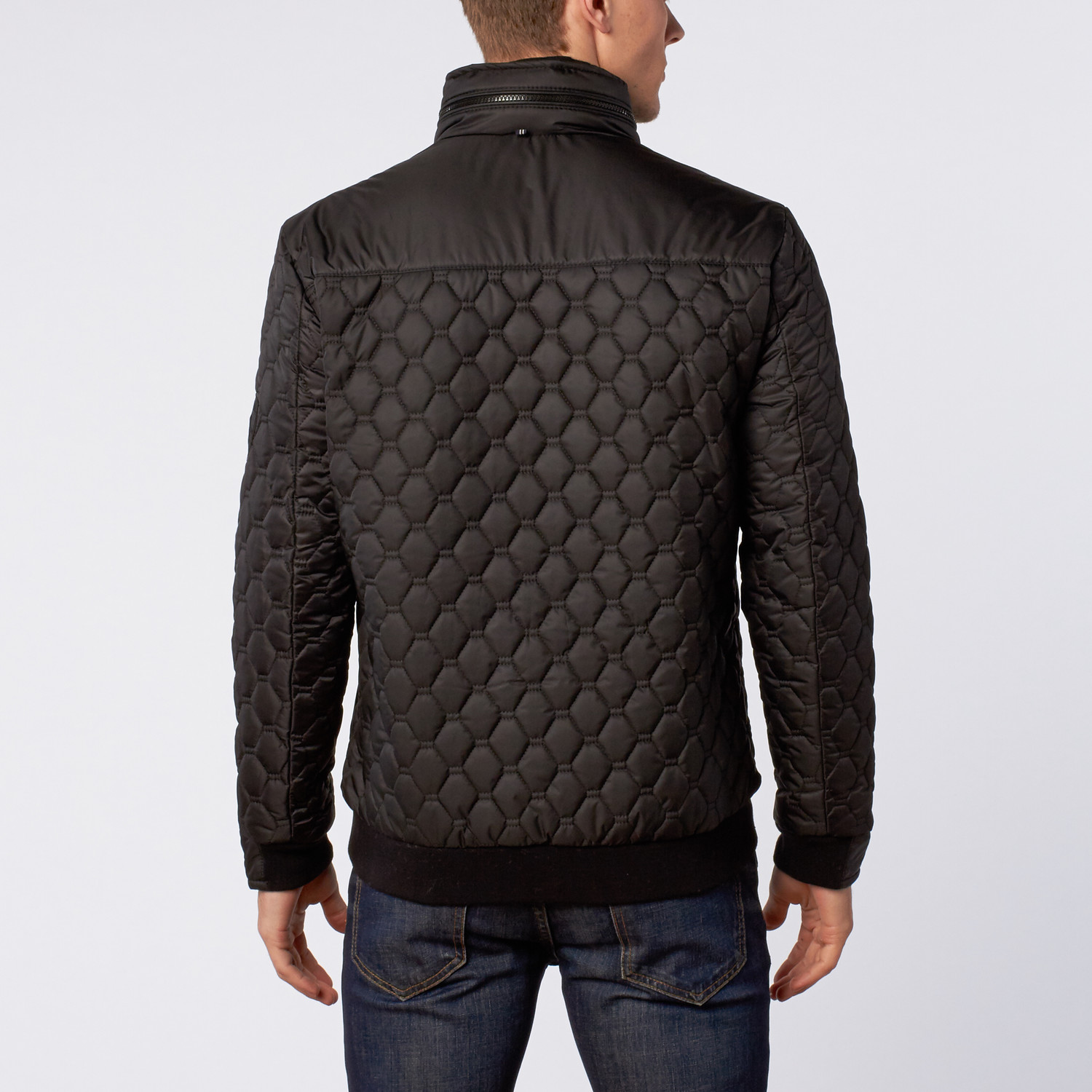 Quilted Hidden Hoodie Jacket // Black (M) - Ron Tomson - Touch of Modern