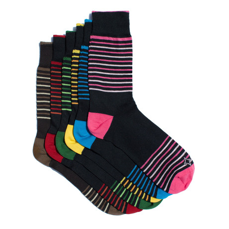Luxury Stripes Sock Pack // Set of 6 (Sizes 7-9)