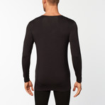 Deep V-Neck Long-Sleeve Undershirt // Black (Small)