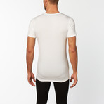 Deep V-Neck Short-Sleeve Undershirt // White (Small)