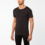 Crew Neck Short-Sleeve Undershirt // Black (Small)