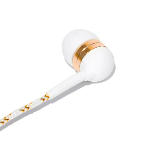 Tweedz Earbuds // White + Gold