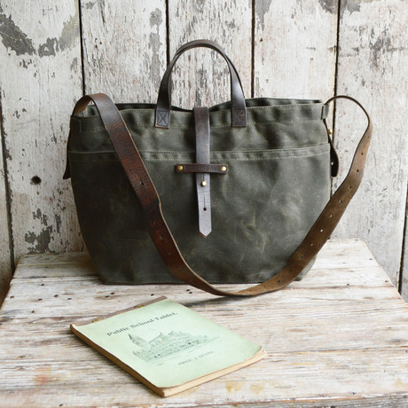 Waxed Canvas Tote (Moss)