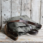 Waxed Canvas Tote (Moss)