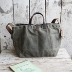 Waxed Canvas Tote (Moss)