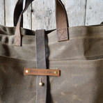 Waxed Canvas Tote (Moss)