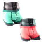 Boxer Briefs // Racer Green + Red Coral // Pack of 2 (S)