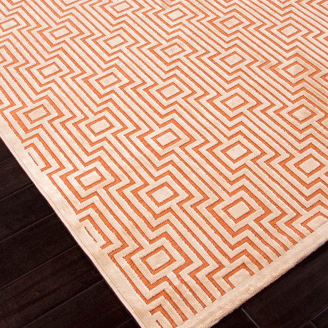 Fables Area Rug // Orange + Ivory (5' X 7.6')