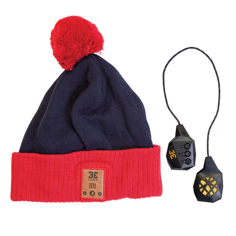 Fiendish Pom-Pom Bluetooth Beanie 3.0 // Black + Red